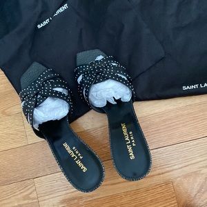 AUTHENTIC AND BRAND NEW YSL stud mules 90mm